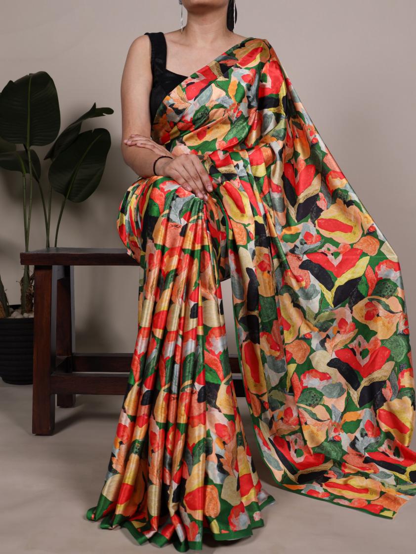 YNF7027 SATIN SILK FANCY SAREE FOR WOMENS 