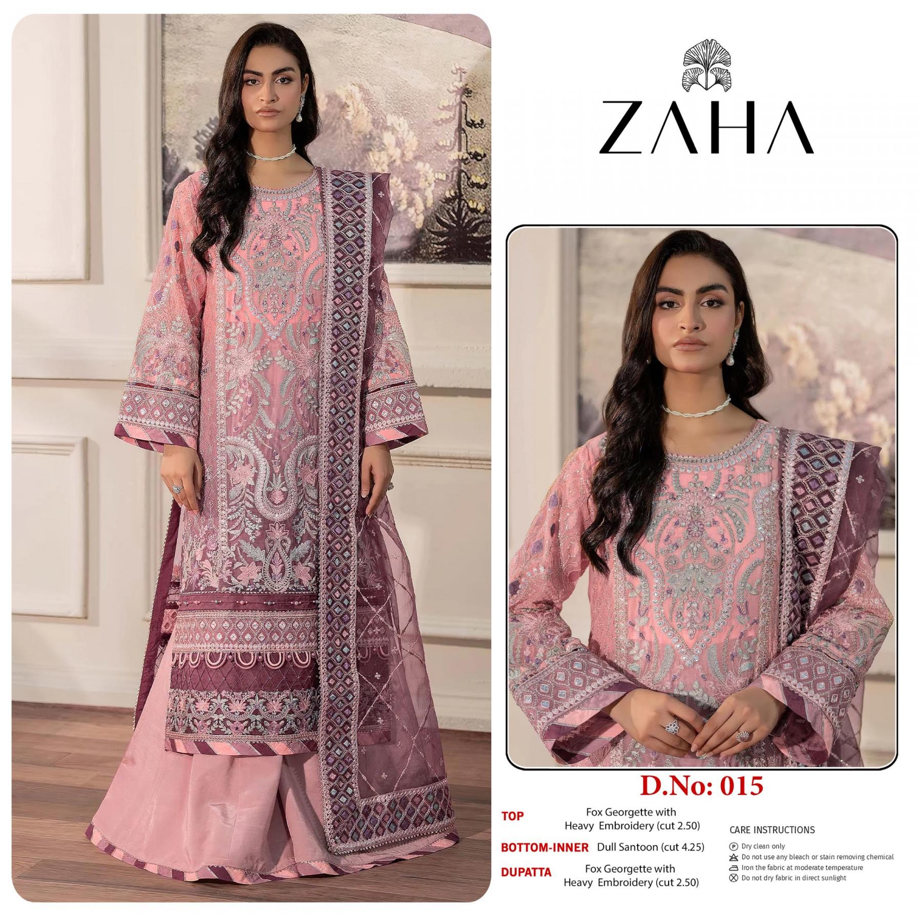 014-015 BY ZAHA FOX GEORGETTE MODERN PAKISTANI SUITS 
