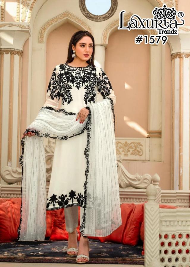 1579 by laxuria trendz readymade georgette fox pakistani suit for womens 