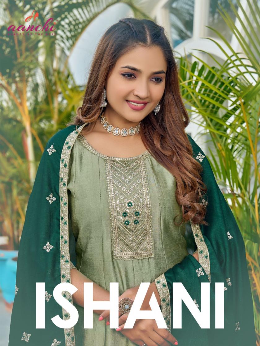 aanchi ishani vichitra silk readymade modern salwar kameez 