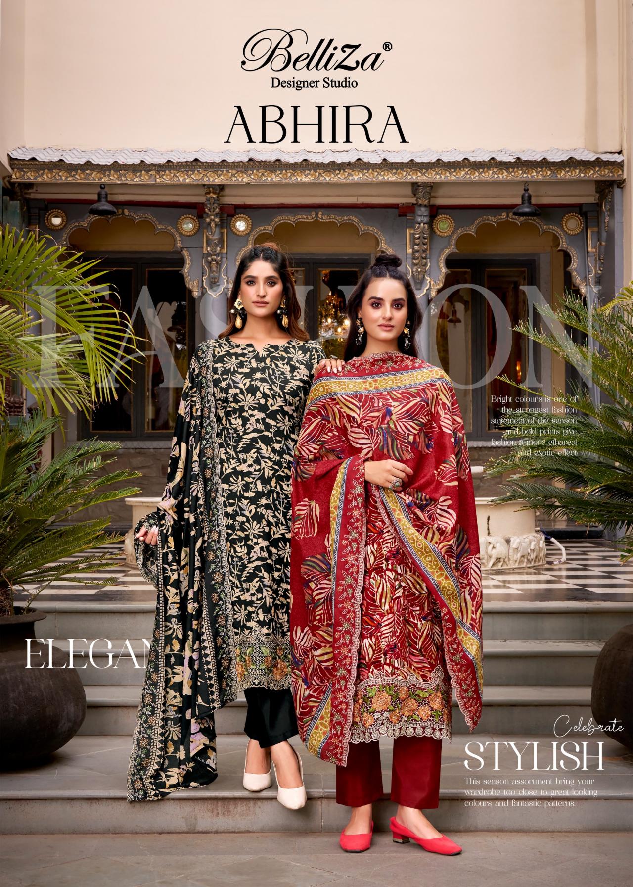 ABHIRA BY BELLIZA DESIGNER DIGITAL PRINT COTTON UNSTITCH COLLECTION