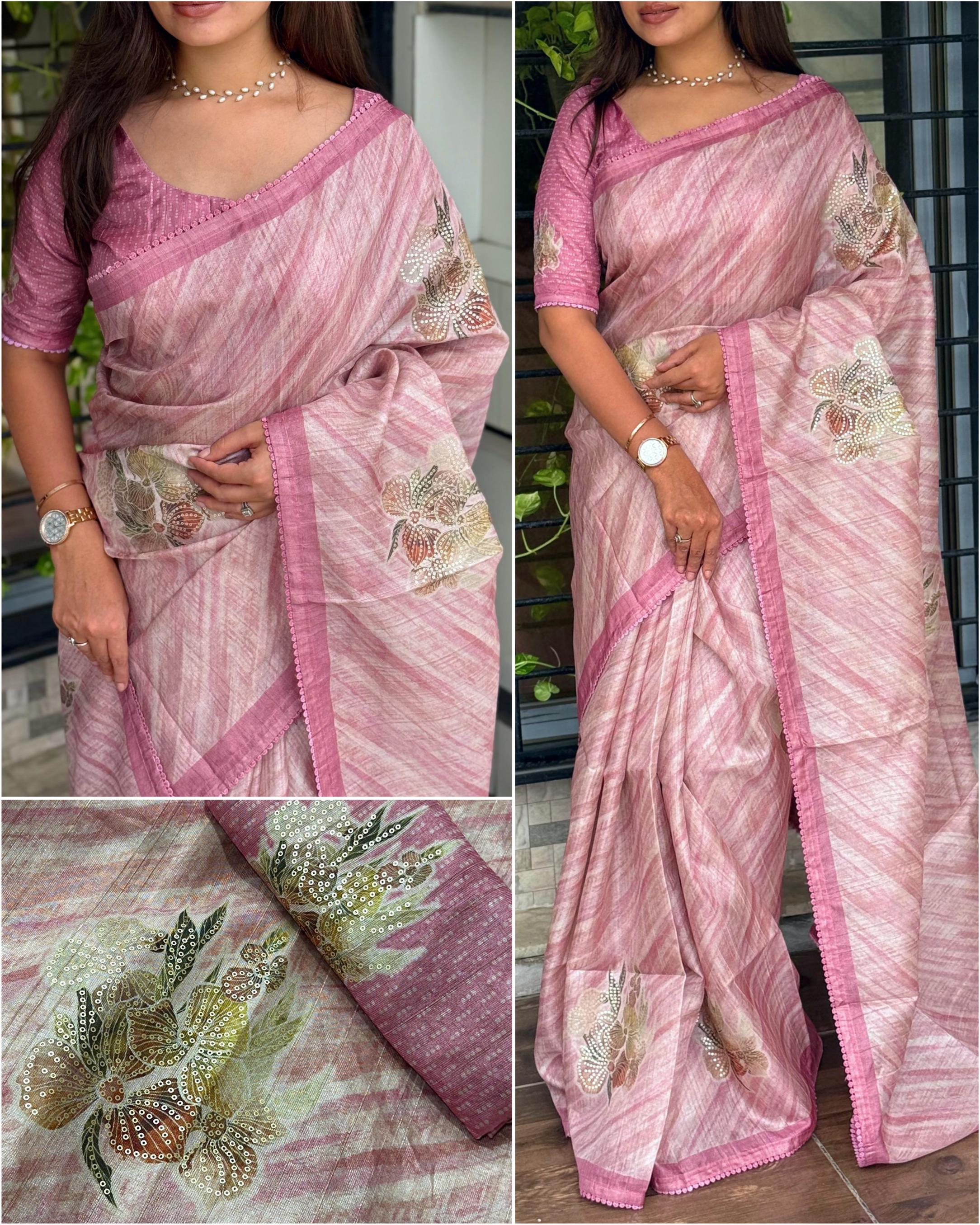 divya tusser linen colour addition sarees 