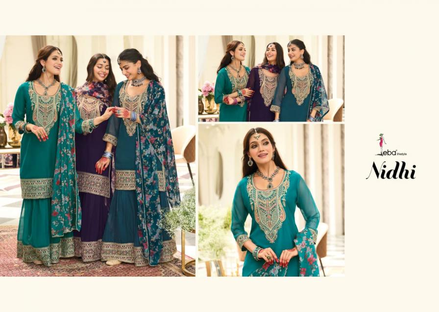 NIDHI BY EBA LIFESTYLE ORGANZA READYMADE STYLISH PLAZZO SUITS 