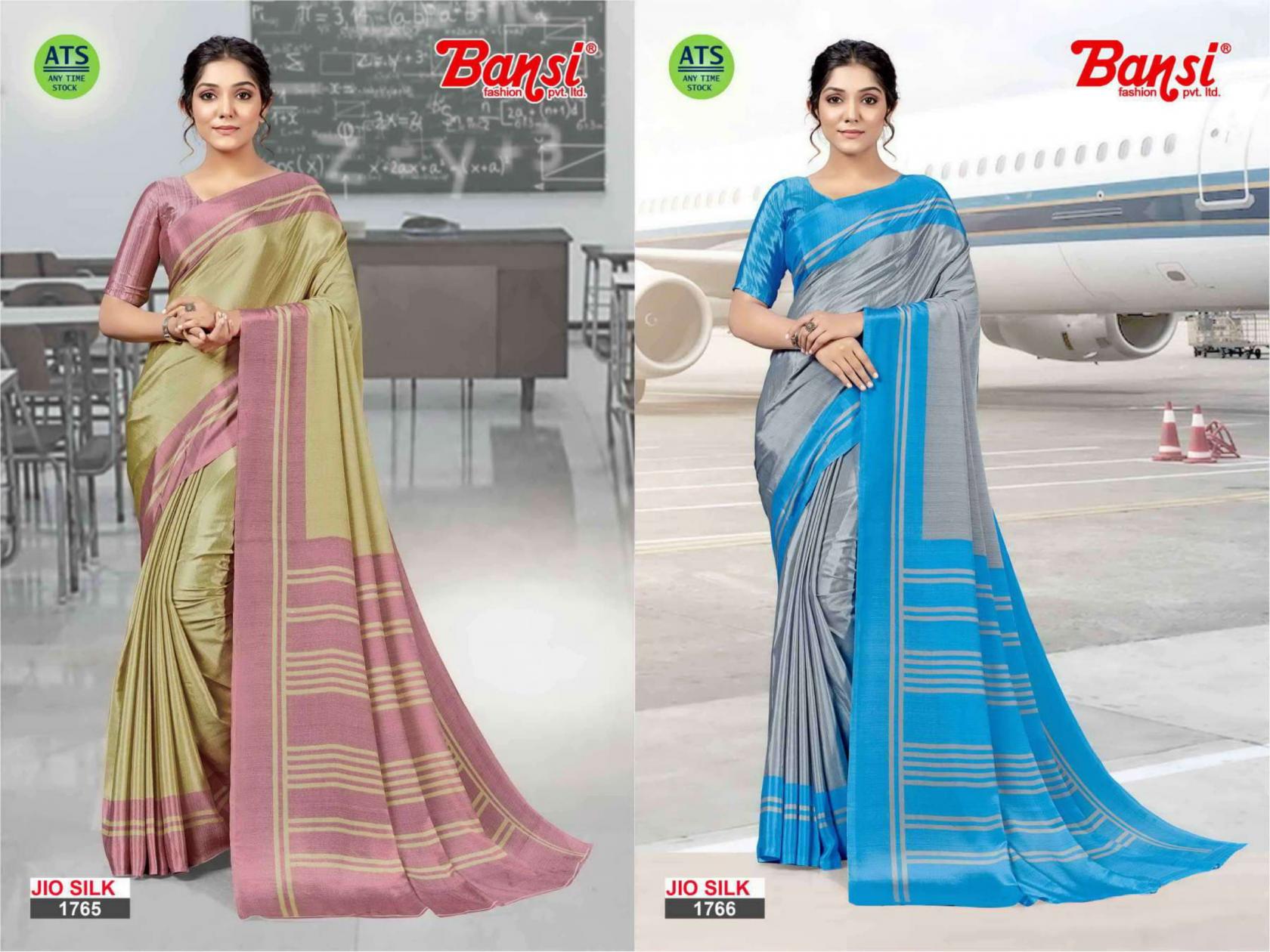 BANSI JIO SILK TURKEY STYLISH UNIFORM SAREE FOR WOMENS 