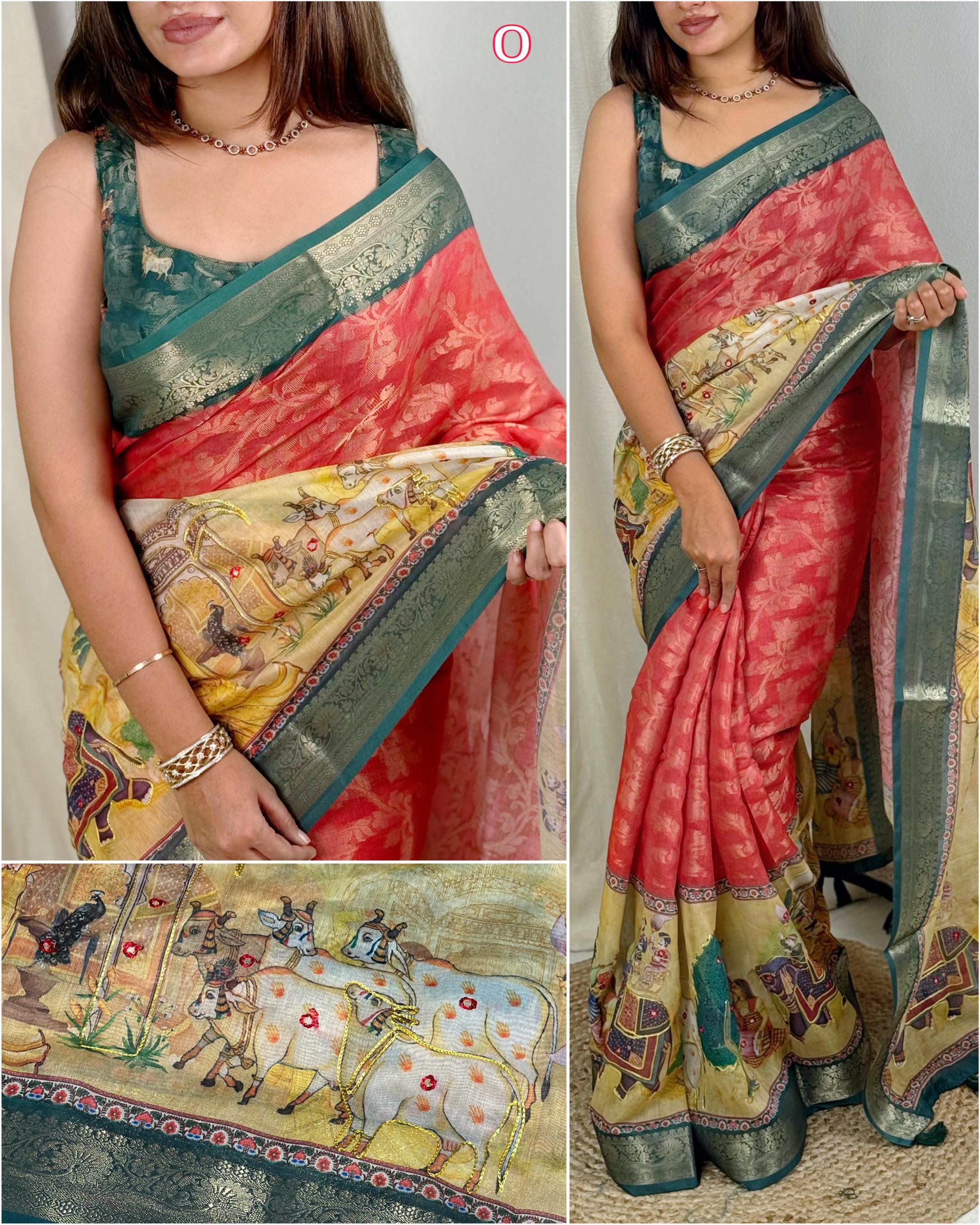 KAMDHENU HEAVY COTTON JACQUARD SHOP TRENDY SAREES 