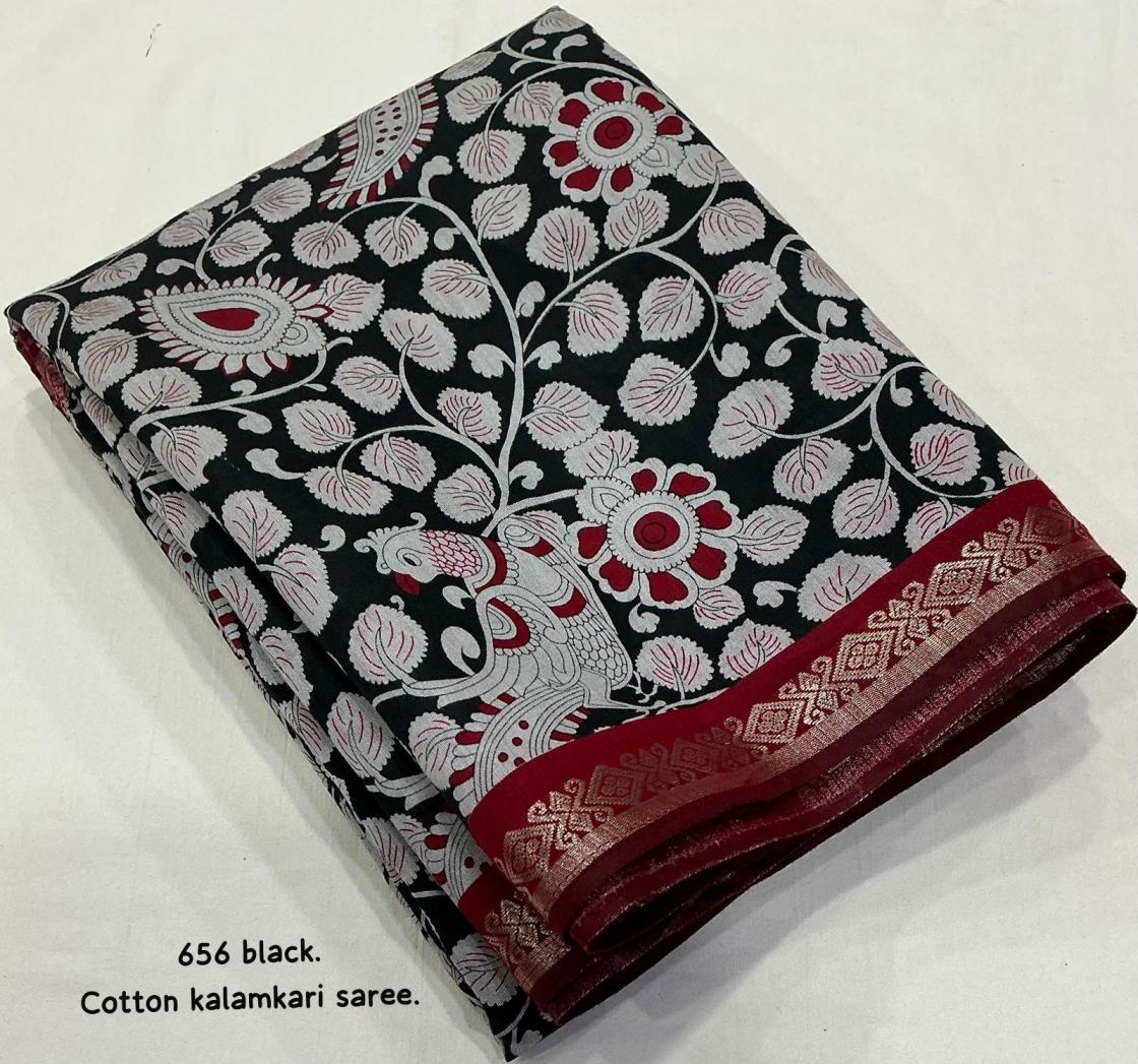 kc 656 cotton kalamkari casual saree for womens 