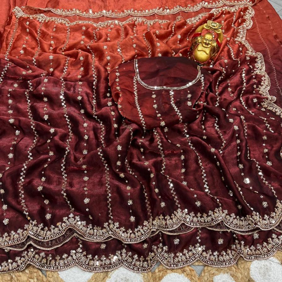 kc 933 silk velvet fashionable sarees online 