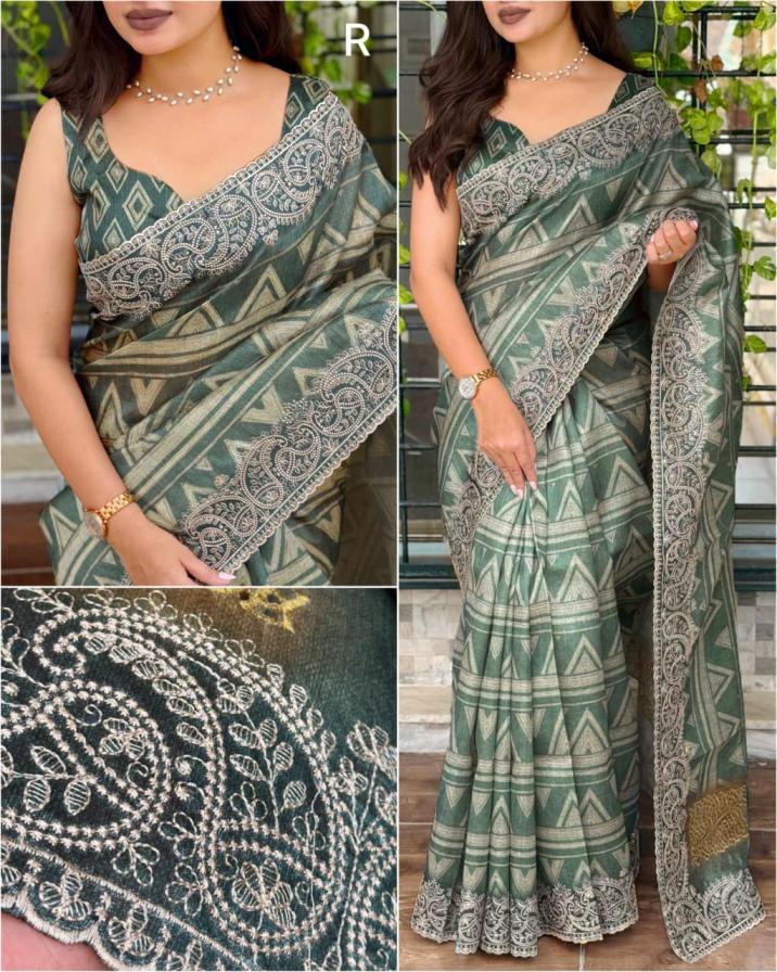MADHUBAN COLOUR ADDITION TUSSER LINEN COTTON SAREE ONLINE 