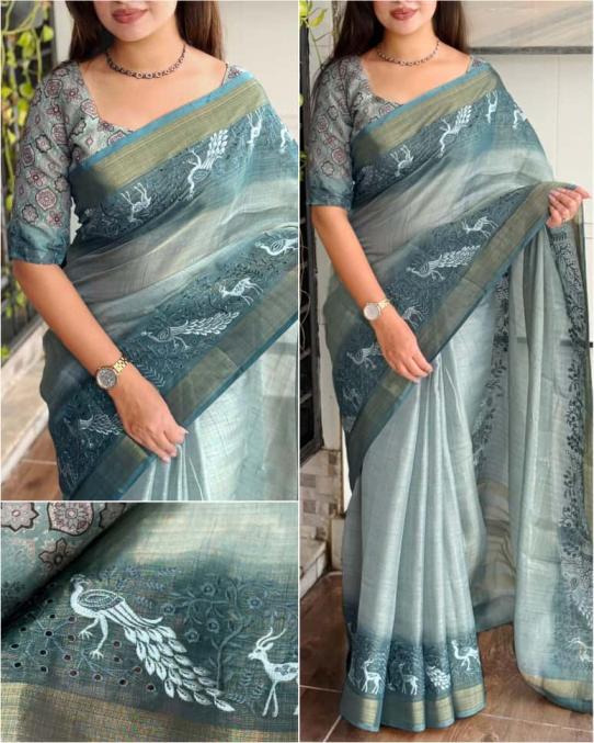 MAYURI TUSEE COTTON CLASSIC LOOK SAREE FOR WOMENS 