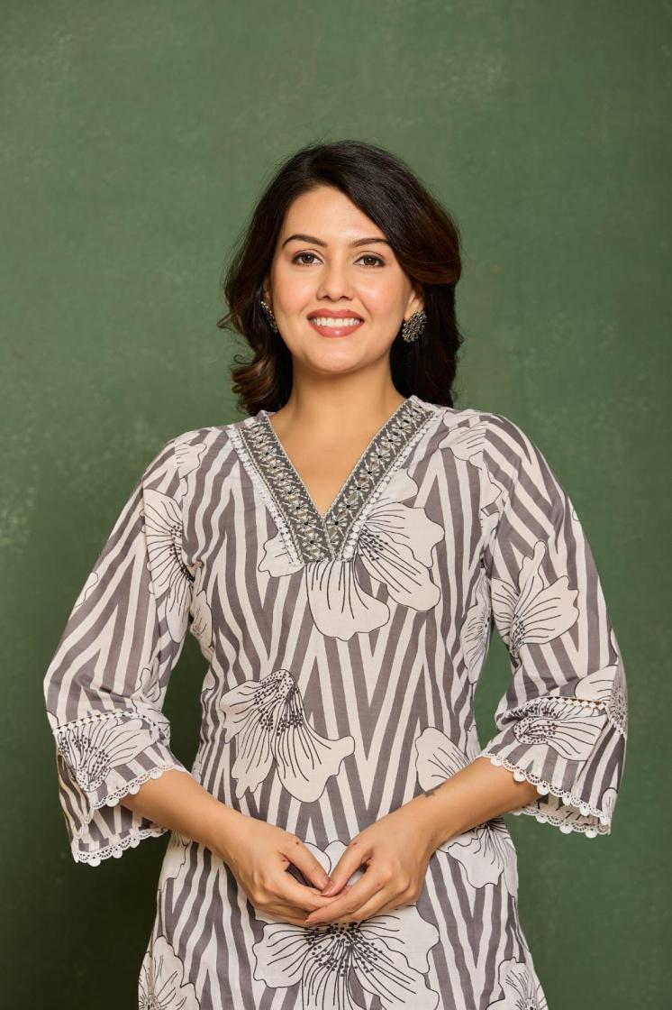 MODERN READYMADE UNIQUE PATTERN COTTON CO-ORD SET 