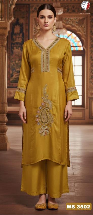 ANJU FAB MS 3501-3502 PREMIUM SILK READYMADE COMBO KURTI WITH PLAZZO 