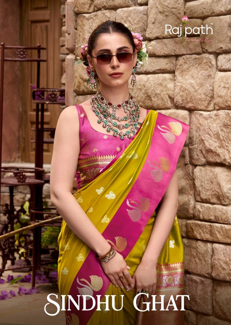 rajpath sindhu ghat traditional satin silk sarees