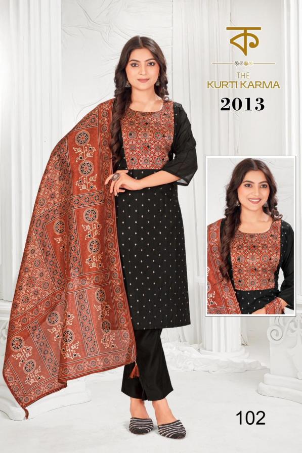 rr fashion kurti karma modal butti combo set readymade ladies suit  