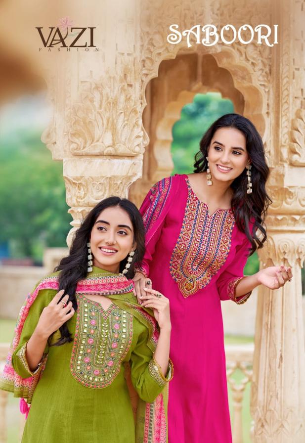 saboori by vazi fashion full stitch pretty viscose chiffon salwar kameez 