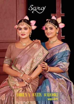 Dhruva satin saroski Saroj vol.1 Satin silk saree