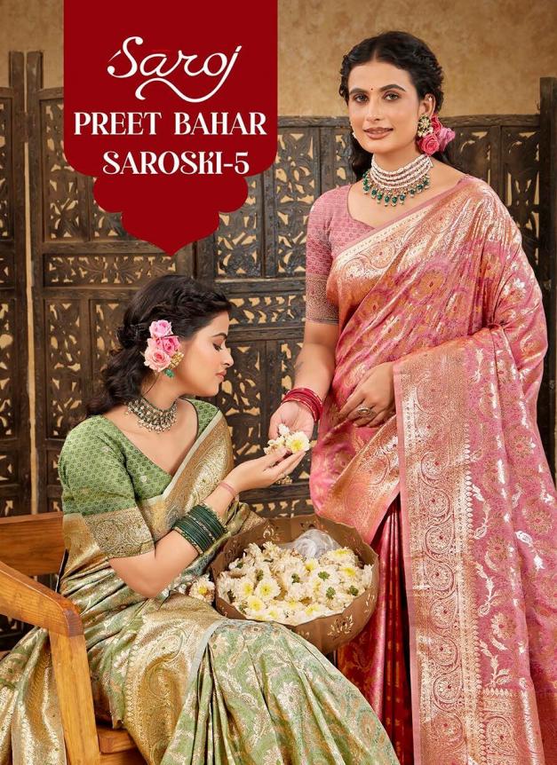 Preet bahar saroski Saroj vol.5 semi satin silk