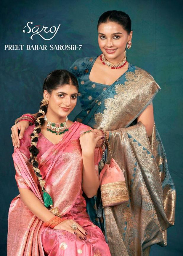 Preet bahar saroski Saroj vol.7 semi satin silk