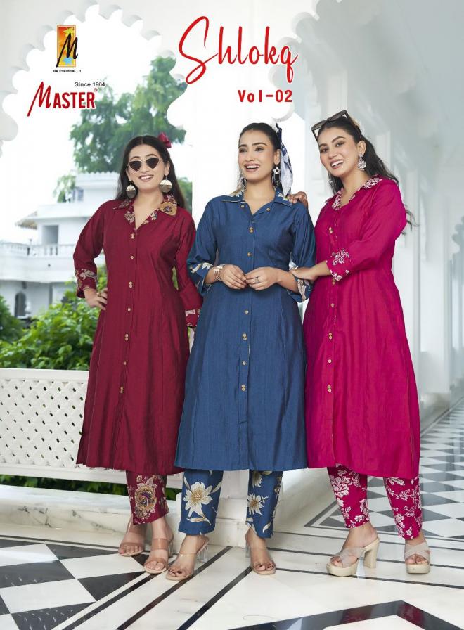 MASTER SHLOKA VOL 2 FANCY FULLSTITCH VERTICAN KURTI AND PANT