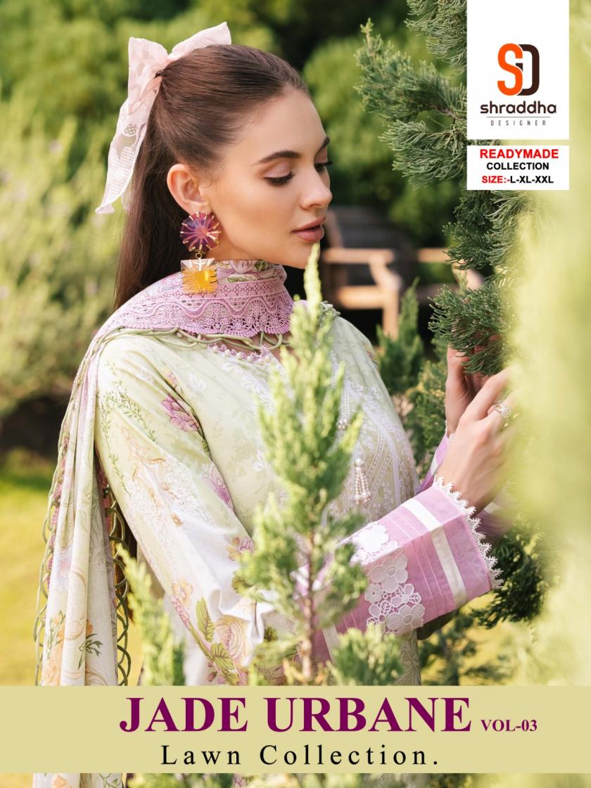 shraddha designer jade urbane vol 3 lawn cotton pakistani readymade suits 