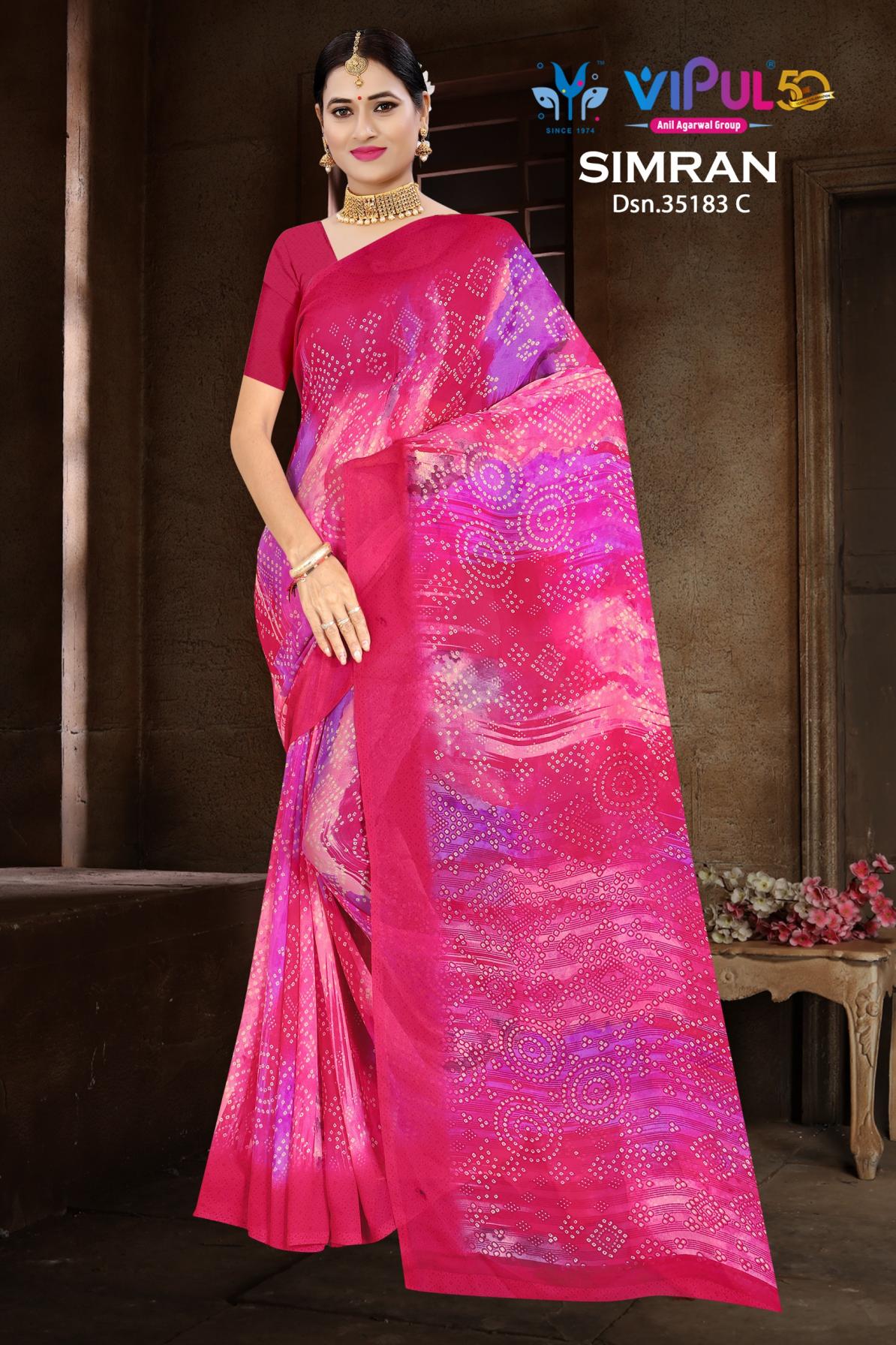 simran 35183 by vipul georgette colour addition sarees 