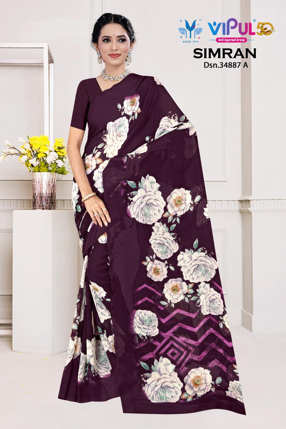 simran 35187 by vipul amazing georgette sarees online 