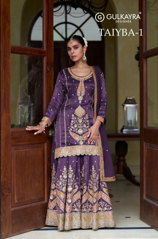 GULKAYRA DESIGNAR TAIYBA VOL 1 READYMADE SIMMER SILK SKIRT STYLE DRESS