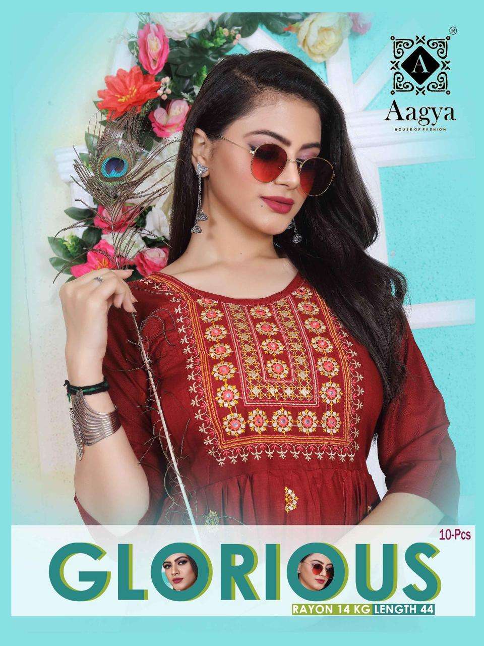 Aagya Glorious V.1 Rayon 14 Kg KURTI CATALOG WHOLESALER BEST RATE
