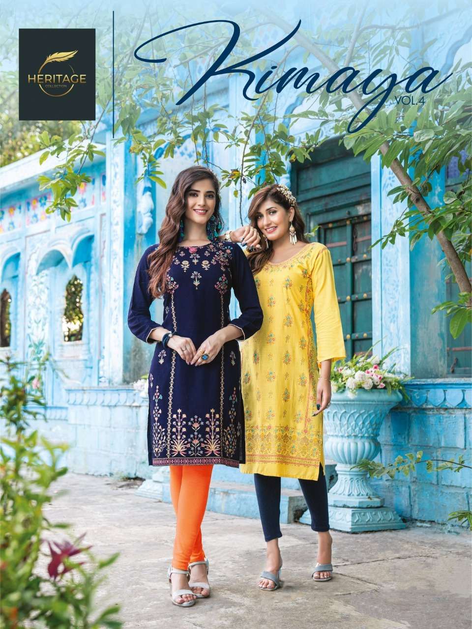 HERITAGE KIMAYA VOL-4 RAYON SLUB & PLAIN KURTI CATALOG WHOLESLAER BEST RATE