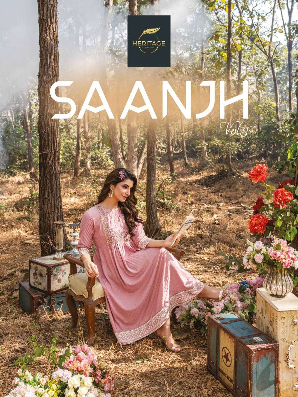 HERITAGE SAANJH VOL-3 RAYON & RAYON SLUB KURTI CATALOG WHOLESALER BEST RATE