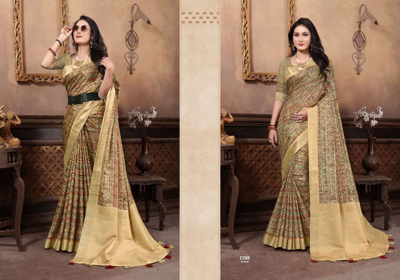 mintorsi rutba digital Banarsi Cora Silk Weaving Border Pallu With Digital Print sarees 