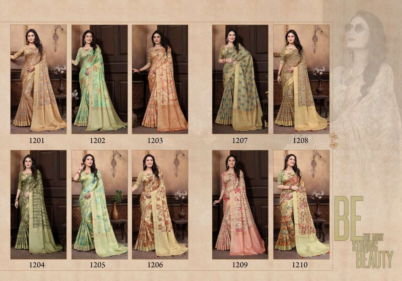 mintorsi rutba digital Banarsi Cora Silk Weaving Border Pallu With Digital Print sarees 