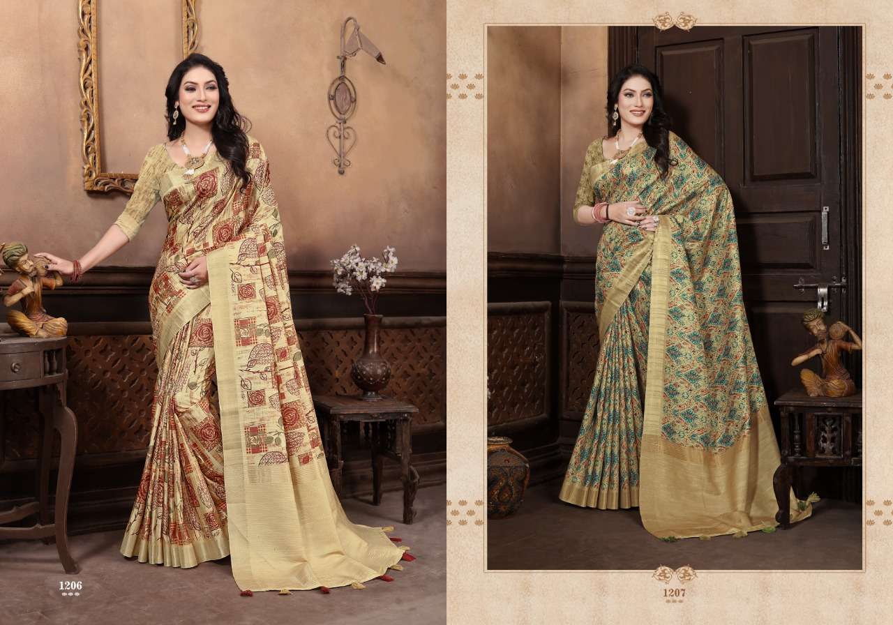 mintorsi rutba digital Banarsi Cora Silk Weaving Border Pallu With Digital Print sarees 