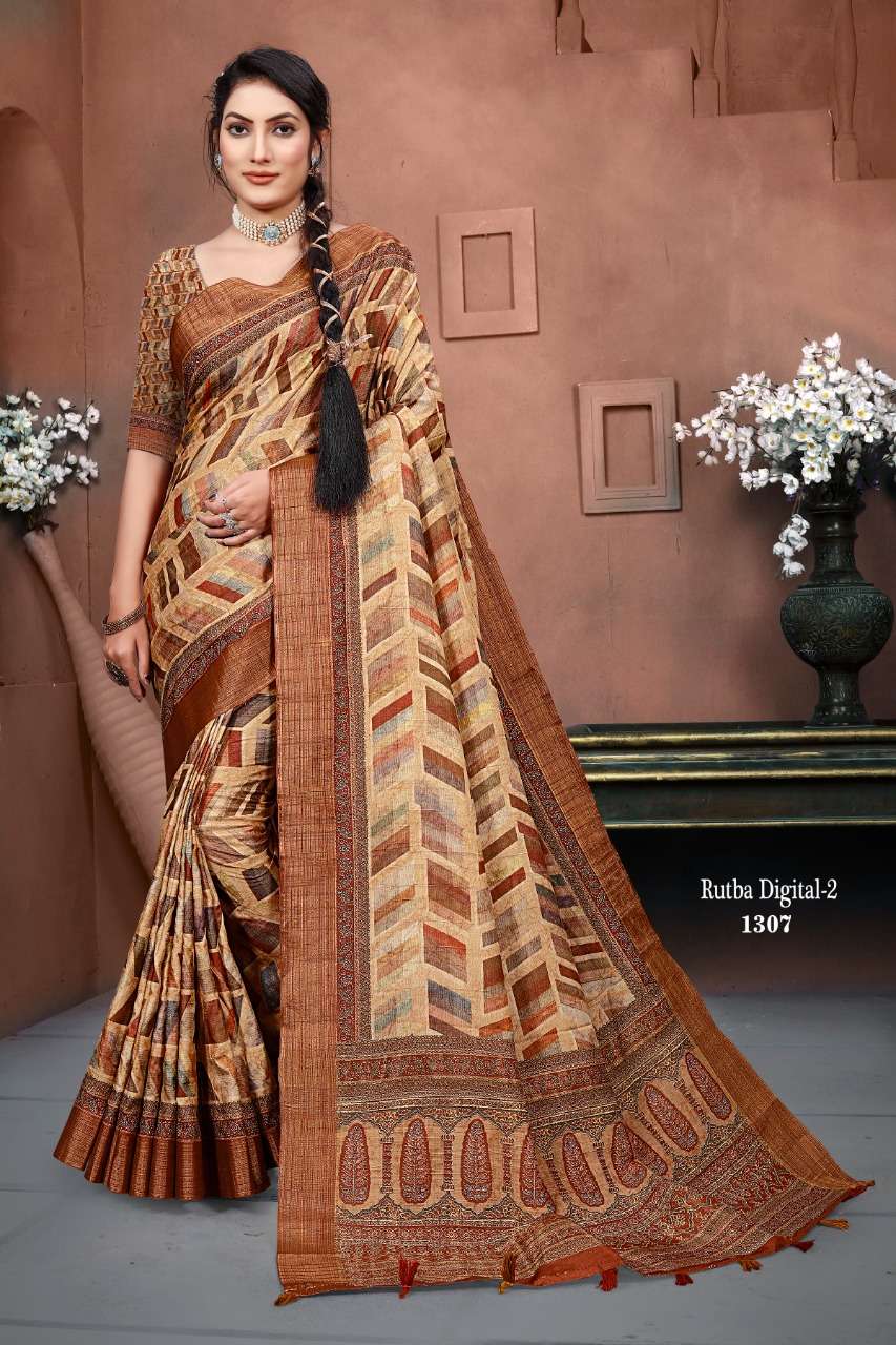 mintorsi rutba digital vol 2 banarasi cora silk printed saree