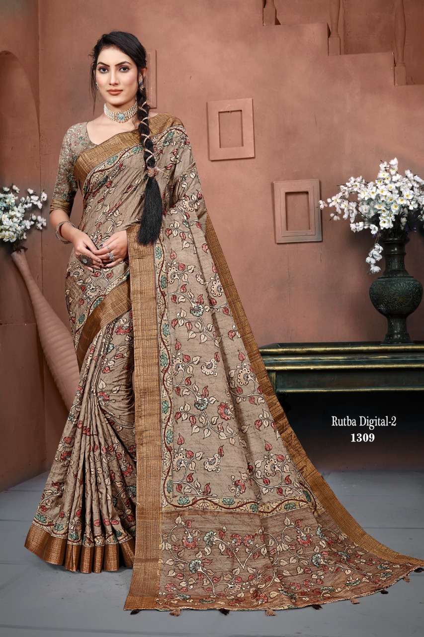 mintorsi rutba digital vol 2 banarasi cora silk printed saree