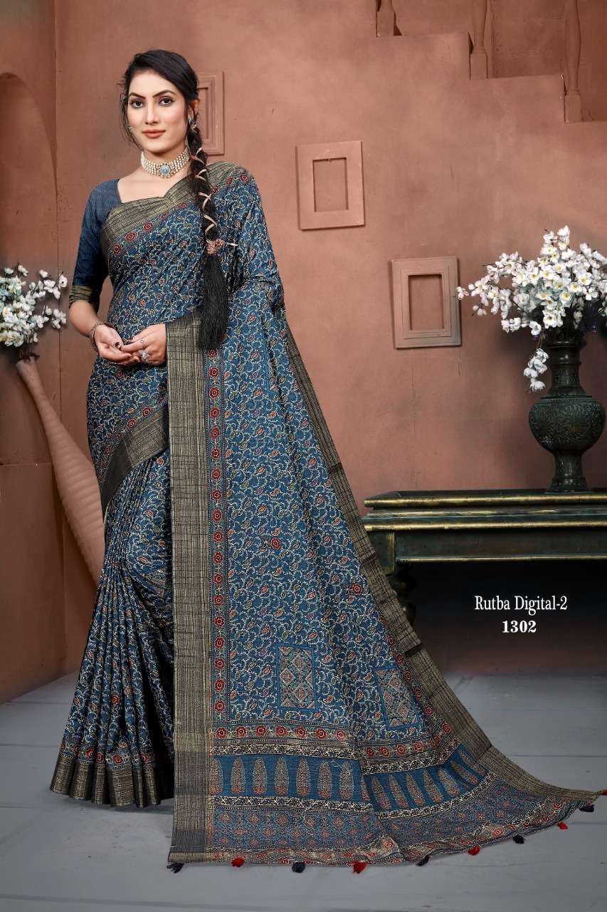 mintorsi rutba digital vol 2 banarasi cora silk printed saree