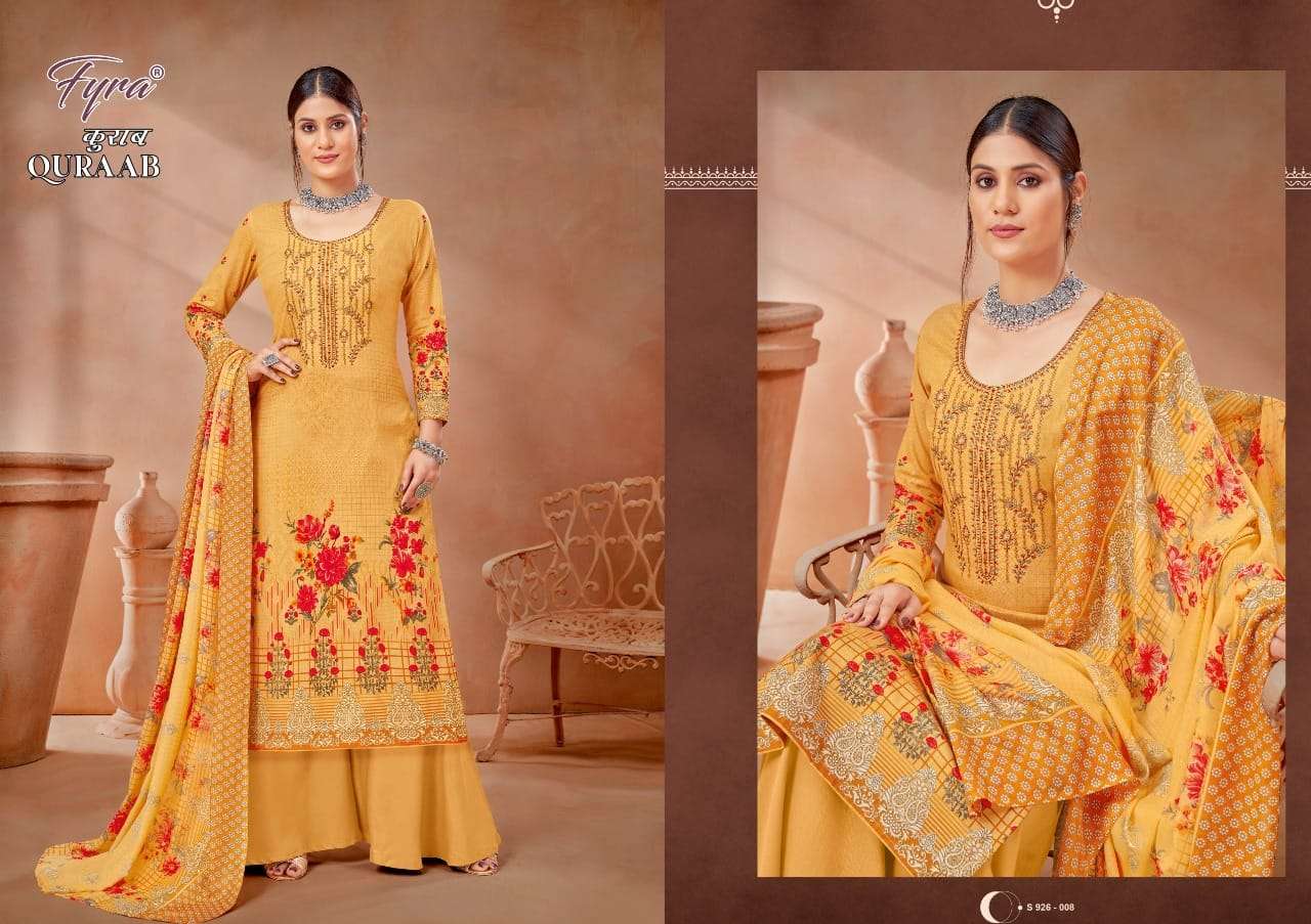 quraab by fyra designing pure cambric casual dress materials