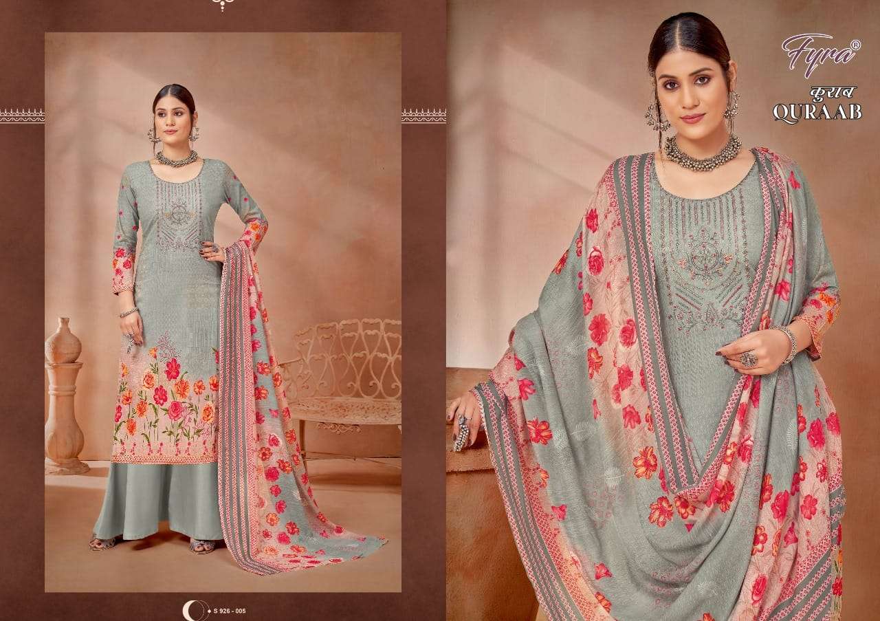 quraab by fyra designing pure cambric casual dress materials