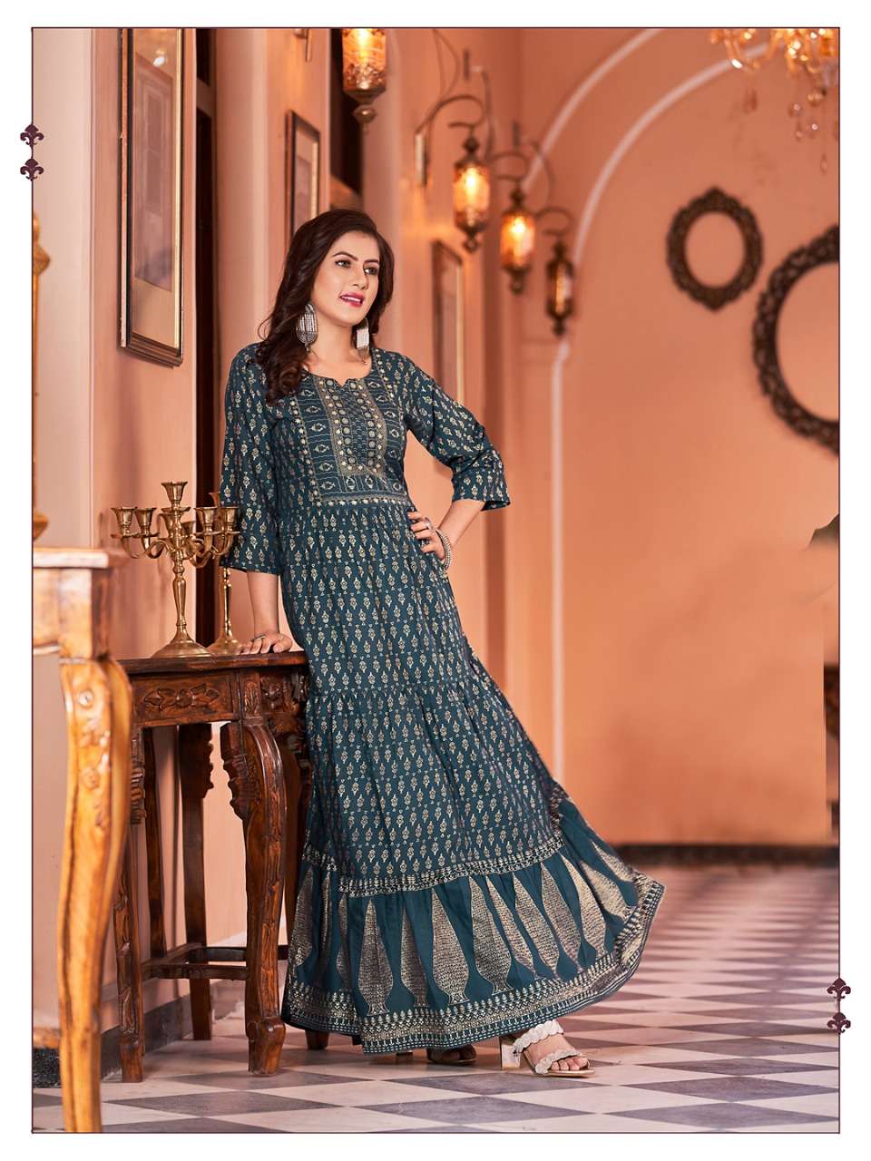 sukumari by banwery rayon big sizes long gown exporter kc surat