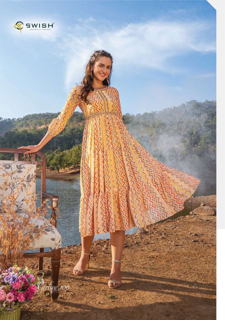 swish girliee digital print kurti with touch belts shopping outfits authorized supplier in surat 