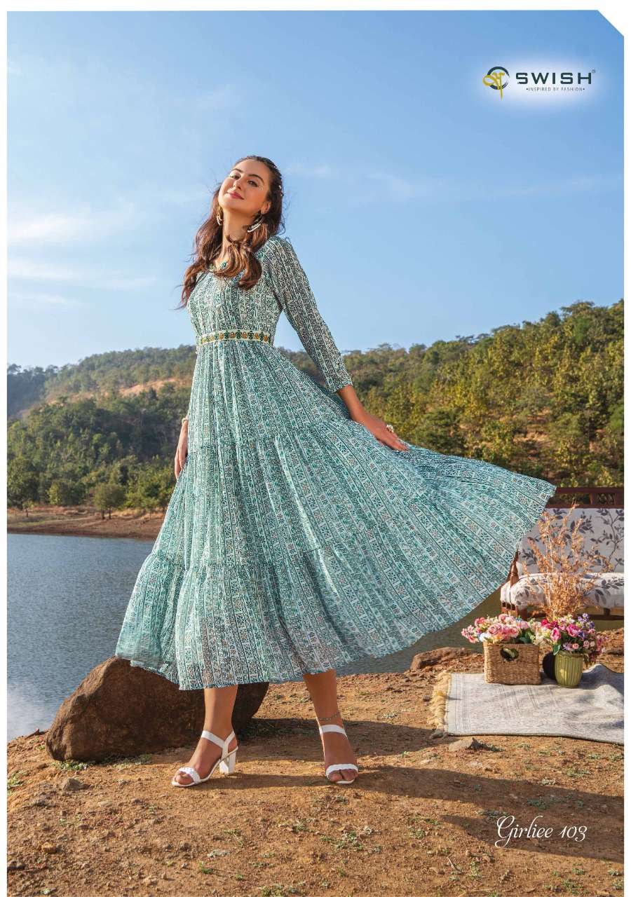 swish girliee digital print kurti with touch belts shopping outfits authorized supplier in surat 