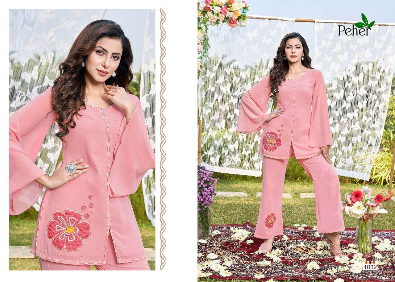 vivils desi girl by peher georgette designer cord set collection