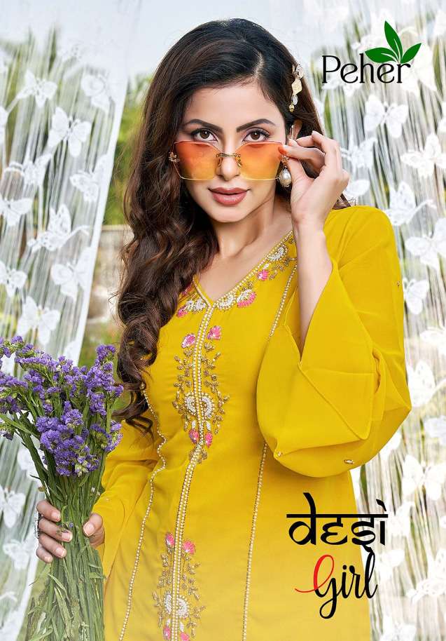 vivils desi girl by peher georgette designer cord set collection