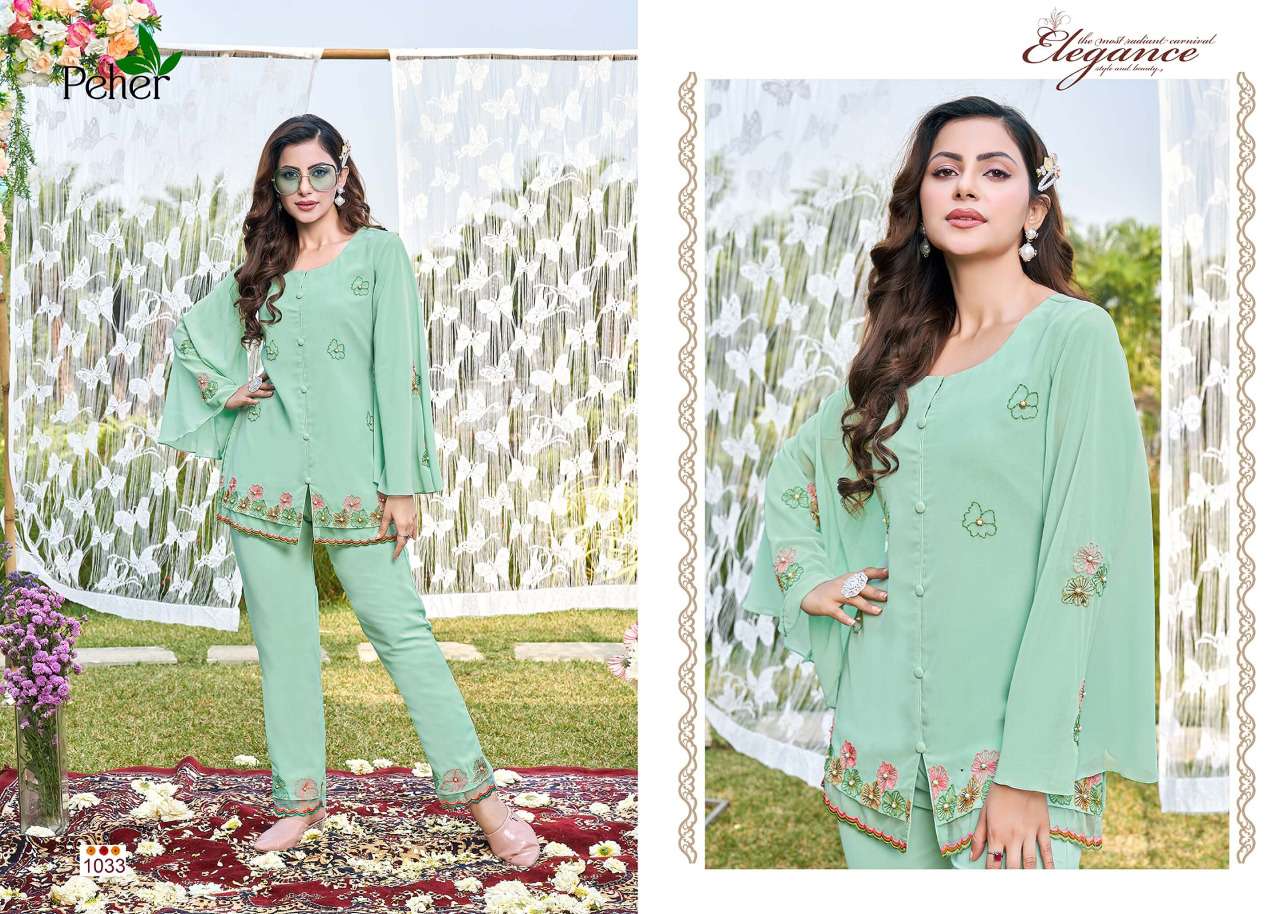 vivils desi girl by peher georgette designer cord set collection