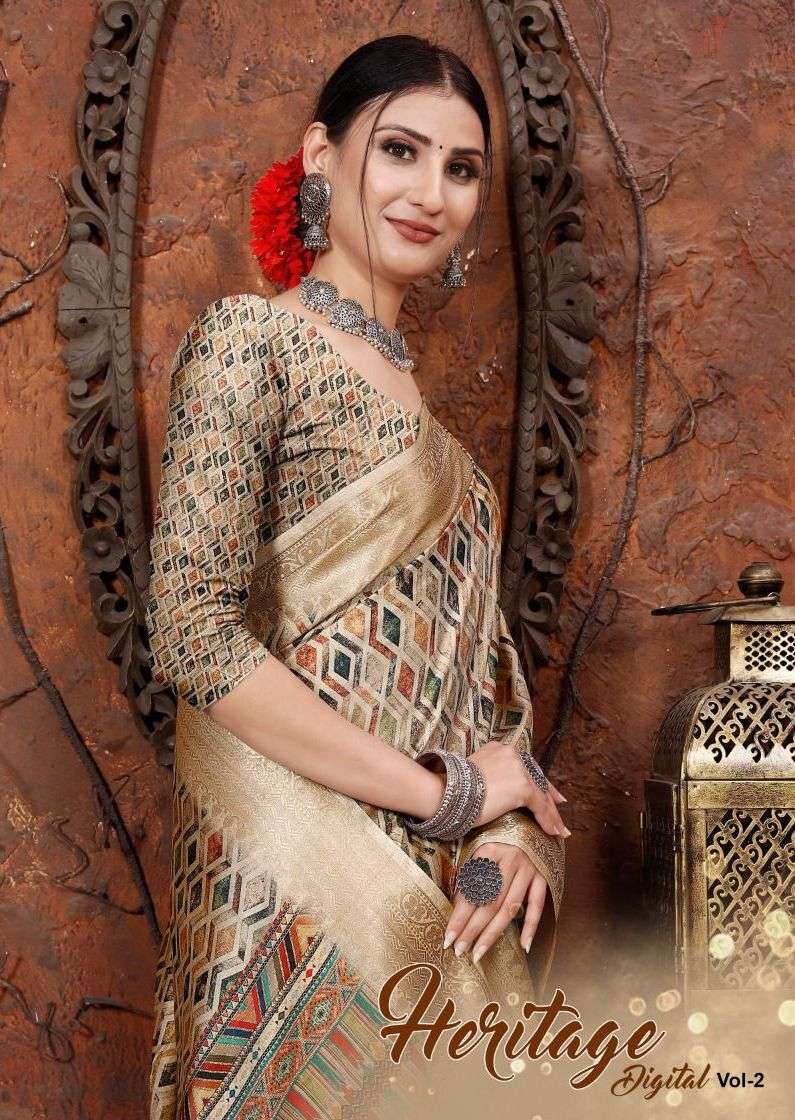 heritage digital vol 2 by mintorsi tusser silk fancy sarees