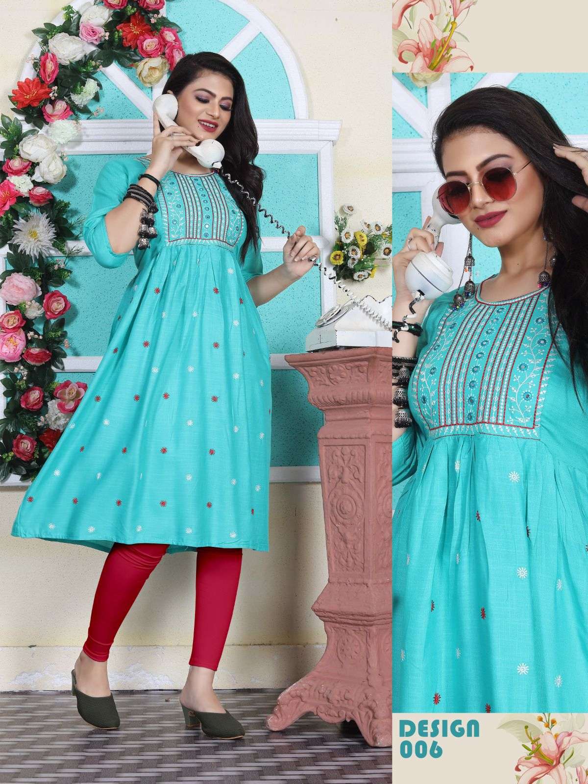 Aagya Glorious V.2 Rayon 14 Kg Embroidered Kurti with Chapti Pattern with All over and Galla Work KURTI CATALOG WHOLESALER BEST RATE