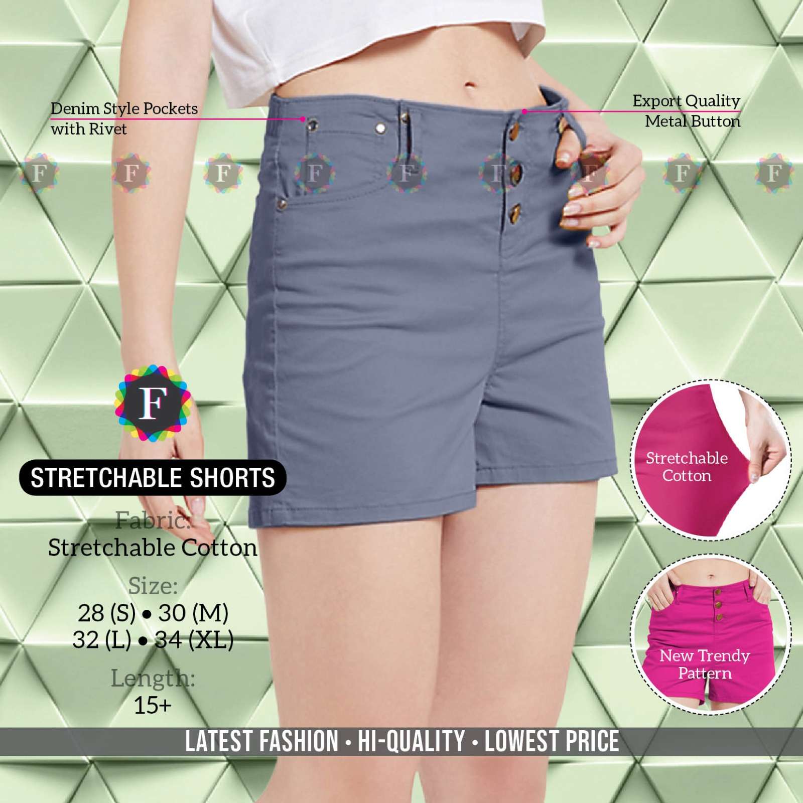 pr strechable shorts cotton quality short for girls 