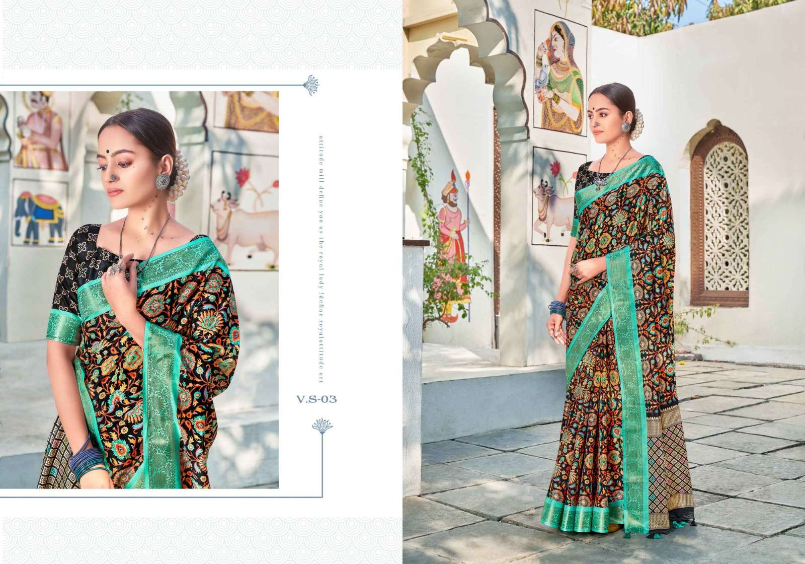 shvetambar creation vintage silk printed adorable saree collection 