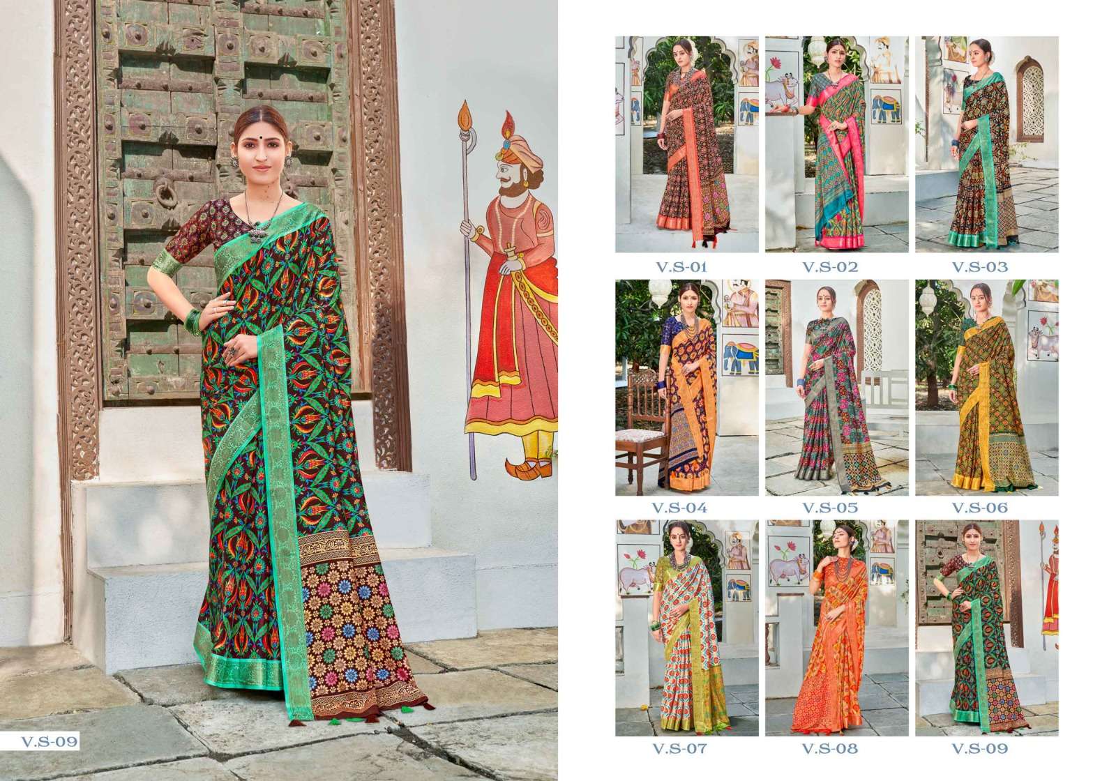 shvetambar creation vintage silk printed adorable saree collection 