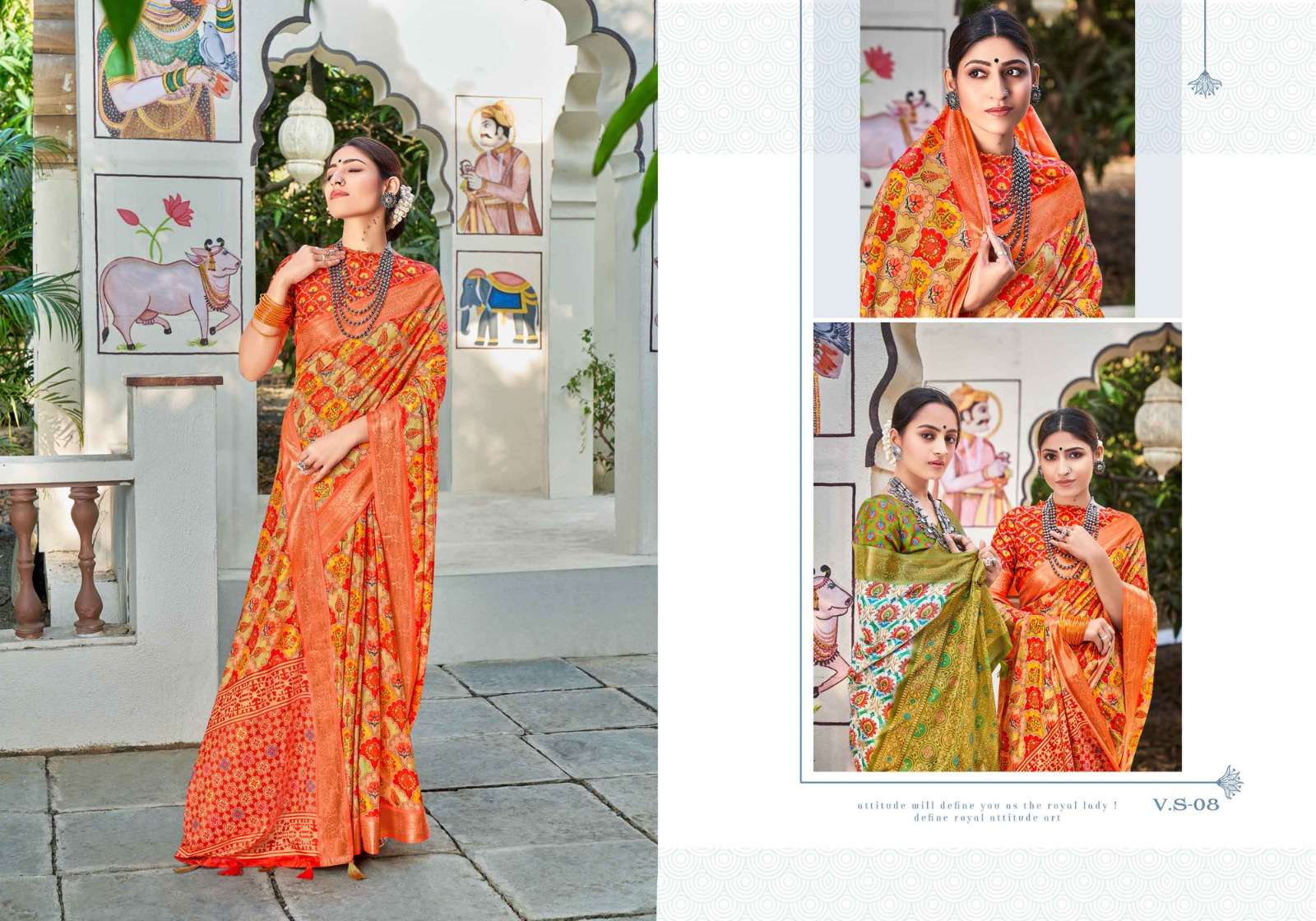 shvetambar creation vintage silk printed adorable saree collection 