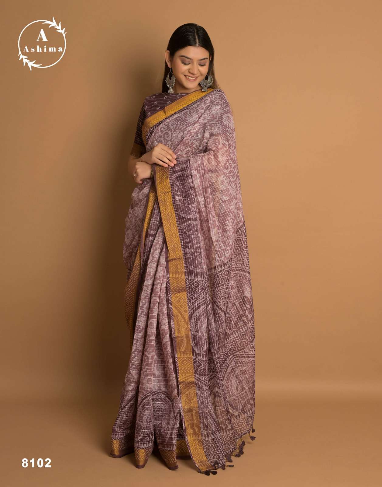 ashima kaatha cotton designer four design two matching colors saree with jari border collection 